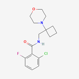 molecular formula C16H20ClFN2O2 B2980065 2-Chloro-6-fluoro-N-[(1-morpholin-4-ylcyclobutyl)methyl]benzamide CAS No. 2380067-68-3