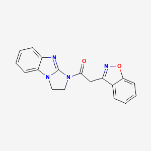 molecular formula C18H14N4O2 B2980069 2-(benzo[d]isoxazol-3-yl)-1-(2,3-dihydro-1H-benzo[d]imidazo[1,2-a]imidazol-1-yl)ethanone CAS No. 1203217-06-4