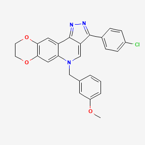 3-(4-chlorophenyl)-5-(3-methoxybenzyl)-8,9-dihydro-5H-[1,4]dioxino[2,3-g]pyrazolo[4,3-c]quinoline