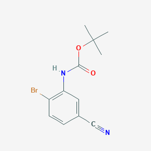 molecular formula C12H13BrN2O2 B2980075 叔丁基 N-(2-溴-5-氰基苯基)氨基甲酸酯 CAS No. 1889801-72-2