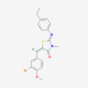 molecular formula C20H19BrN2O2S B298008 (2E,5E)-5-(3-bromo-4-methoxybenzylidene)-2-[(4-ethylphenyl)imino]-3-methyl-1,3-thiazolidin-4-one 