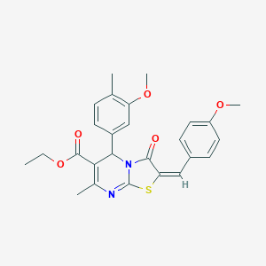 ethyl (2E)-5-(3-methoxy-4-methylphenyl)-2-[(4-methoxyphenyl)methylidene]-7-methyl-3-oxo-5H-[1,3]thiazolo[3,2-a]pyrimidine-6-carboxylate