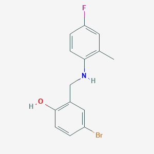 molecular formula C14H13BrFNO B2980093 4-溴-2-{[(4-氟-2-甲基苯基)氨基]甲基}苯酚 CAS No. 868256-53-5