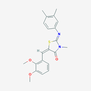 molecular formula C21H22N2O3S B298010 (2E,5E)-5-(2,3-dimethoxybenzylidene)-2-[(3,4-dimethylphenyl)imino]-3-methyl-1,3-thiazolidin-4-one 