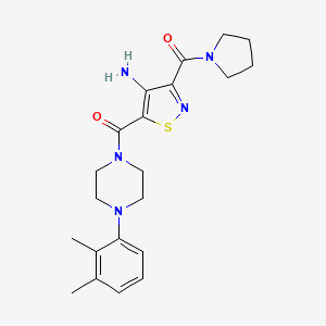 (4-Amino-3-(pyrrolidine-1-carbonyl)isothiazol-5-yl)(4-(2,3-dimethylphenyl)piperazin-1-yl)methanone