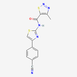 N-(4-(4-cyanophenyl)thiazol-2-yl)-4-methyl-1,2,3-thiadiazole-5-carboxamide