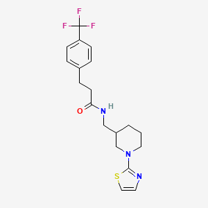molecular formula C19H22F3N3OS B2980107 N-((1-(thiazol-2-yl)piperidin-3-yl)methyl)-3-(4-(trifluoromethyl)phenyl)propanamide CAS No. 1788677-50-8
