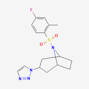 8-(4-fluoro-2-methylbenzenesulfonyl)-3-(1H-1,2,3-triazol-1-yl)-8-azabicyclo[3.2.1]octane