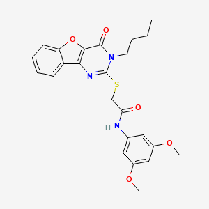 2-((3-butyl-4-oxo-3,4-dihydrobenzofuro[3,2-d]pyrimidin-2-yl)thio)-N-(3,5-dimethoxyphenyl)acetamide