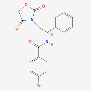 molecular formula C18H15BrN2O4 B2980116 4-bromo-N-(2-(2,4-dioxooxazolidin-3-yl)-1-phenylethyl)benzamide CAS No. 2034270-29-4