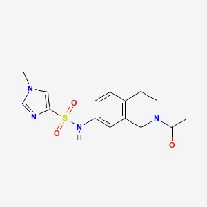 molecular formula C15H18N4O3S B2980128 N-(2-acetyl-1,2,3,4-tetrahydroisoquinolin-7-yl)-1-methyl-1H-imidazole-4-sulfonamide CAS No. 1428350-79-1