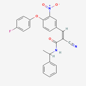 (Z)-2-Cyano-3-[4-(4-fluorophenoxy)-3-nitrophenyl]-N-(1-phenylethyl)prop-2-enamide