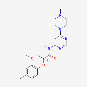 molecular formula C20H27N5O3 B2980139 2-(2-methoxy-4-methylphenoxy)-N-(6-(4-methylpiperazin-1-yl)pyrimidin-4-yl)propanamide CAS No. 1396865-48-7