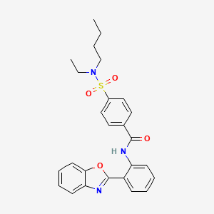 molecular formula C26H27N3O4S B2980142 N-[2-(1,3-苯并恶唑-2-基)苯基]-4-[丁基(乙基)磺酰胺基]苯甲酰胺 CAS No. 683770-49-2