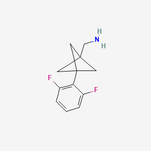 molecular formula C12H13F2N B2980151 [3-(2,6-Difluorophenyl)-1-bicyclo[1.1.1]pentanyl]methanamine CAS No. 2287272-35-7