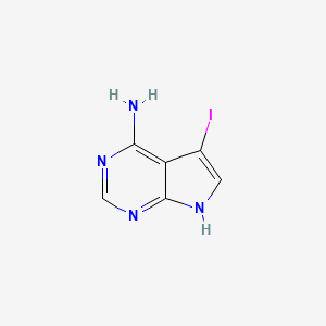 molecular formula C6H5IN4 B2980155 5-Iodo-7H-pyrrolo[2,3-D]pyrimidin-4-amine CAS No. 163622-50-2