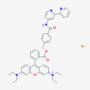 molecular formula C46H44BrN5O4 B2980158 罗丹明 B-[(2,2'-联吡啶-4-基)-氨基羰基]苄基酯 (RDA) CAS No. 952228-30-7