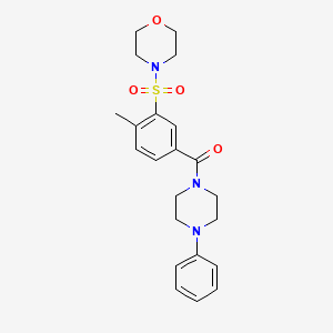molecular formula C22H27N3O4S B2980161 4-Methyl-3-(morpholin-4-ylsulfonyl)phenyl 4-phenylpiperazinyl ketone CAS No. 690247-60-0