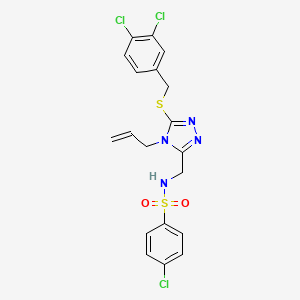 N-({4-allyl-5-[(3,4-dichlorobenzyl)sulfanyl]-4H-1,2,4-triazol-3-yl}methyl)-4-chlorobenzenesulfonamide