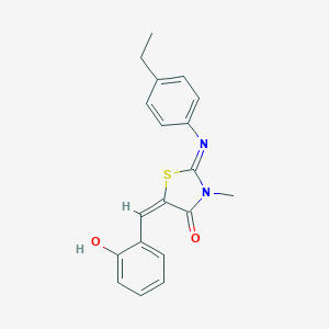 molecular formula C19H18N2O2S B298017 (2E,5E)-2-[(4-ethylphenyl)imino]-5-(2-hydroxybenzylidene)-3-methyl-1,3-thiazolidin-4-one 
