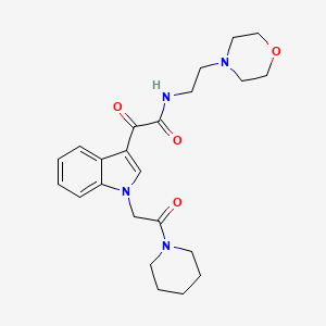 molecular formula C23H30N4O4 B2980181 N-(2-吗啉-4-基乙基)-2-氧代-2-[1-(2-氧代-2-哌啶-1-基乙基)吲哚-3-基]乙酰胺 CAS No. 872861-11-5
