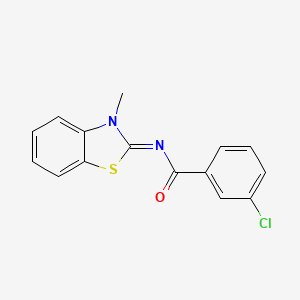 molecular formula C15H11ClN2OS B2980183 (Z)-3-氯-N-(3-甲基苯并[d]噻唑-2(3H)-亚甲基)苯甲酰胺 CAS No. 53641-57-9