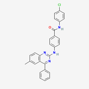 molecular formula C28H21ClN4O B2980184 N-(4-chlorophenyl)-4-[(6-methyl-4-phenylquinazolin-2-yl)amino]benzamide CAS No. 361175-17-9