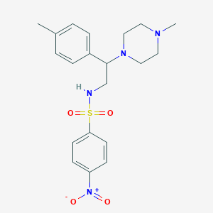 molecular formula C20H26N4O4S B2980189 N-(2-(4-methylpiperazin-1-yl)-2-(p-tolyl)ethyl)-4-nitrobenzenesulfonamide CAS No. 898451-44-0