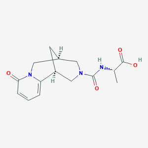 molecular formula C15H19N3O4 B2980191 N-{[(1S,5R)-8-oxo-1,5,6,8-tetrahydro-2H-1,5-methanopyrido[1,2-a][1,5]diazocin-3(4H)-yl]carbonyl}-L-alanine CAS No. 956923-67-4