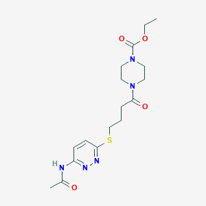 Ethyl 4-(4-((6-acetamidopyridazin-3-yl)thio)butanoyl)piperazine-1-carboxylate