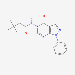 molecular formula C17H19N5O2 B2980205 3,3-dimethyl-N-(4-oxo-1-phenyl-1H-pyrazolo[3,4-d]pyrimidin-5(4H)-yl)butanamide CAS No. 899752-19-3