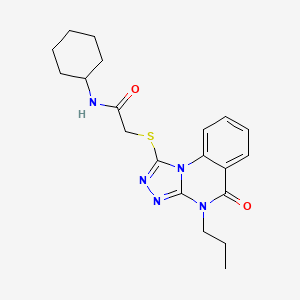 N-cyclohexyl-2-[(5-oxo-4-propyl-[1,2,4]triazolo[4,3-a]quinazolin-1-yl)sulfanyl]acetamide