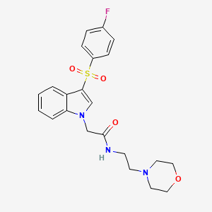 2-(3-((4-fluorophenyl)sulfonyl)-1H-indol-1-yl)-N-(2-morpholinoethyl)acetamide