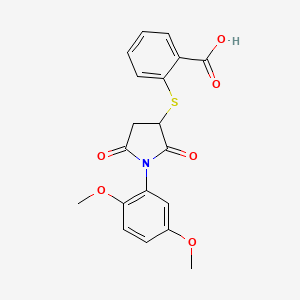 2-((1-(2,5-Dimethoxyphenyl)-2,5-dioxopyrrolidin-3-yl)thio)benzoic acid