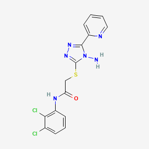 molecular formula C15H12Cl2N6OS B2980275 2-[(4-amino-5-pyridin-2-yl-1,2,4-triazol-3-yl)sulfanyl]-N-(2,3-dichlorophenyl)acetamide CAS No. 905765-85-7