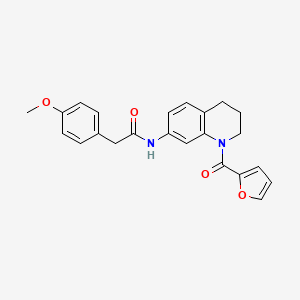 molecular formula C23H22N2O4 B2980280 N-[1-(furan-2-carbonyl)-3,4-dihydro-2H-quinolin-7-yl]-2-(4-methoxyphenyl)acetamide CAS No. 946265-30-1