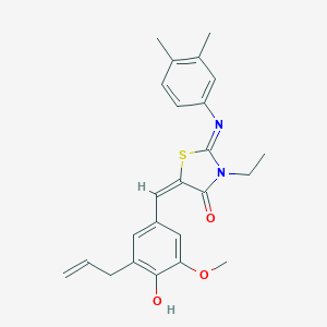 molecular formula C24H26N2O3S B298029 5-(3-Allyl-4-hydroxy-5-methoxybenzylidene)-2-[(3,4-dimethylphenyl)imino]-3-ethyl-1,3-thiazolidin-4-one 
