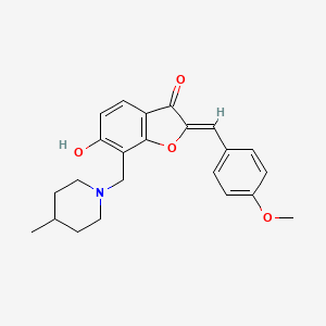 6-Hydroxy-2-[(4-methoxyphenyl)methylene]-7-[(4-methylpiperidyl)methyl]benzo[b] furan-3-one