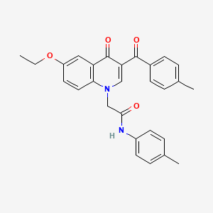 molecular formula C28H26N2O4 B2980291 2-(6-ethoxy-3-(4-methylbenzoyl)-4-oxoquinolin-1(4H)-yl)-N-(p-tolyl)acetamide CAS No. 898345-00-1
