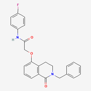 molecular formula C24H21FN2O3 B2980292 2-[(2-benzyl-1-oxo-3,4-dihydroisoquinolin-5-yl)oxy]-N-(4-fluorophenyl)acetamide CAS No. 850905-52-1
