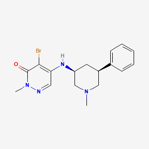molecular formula C17H21BrN4O B2980303 4-Bromo-2-methyl-5-[[(3S,5S)-1-methyl-5-phenylpiperidin-3-yl]amino]pyridazin-3-one CAS No. 2079886-19-2