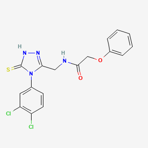 molecular formula C17H14Cl2N4O2S B2980312 N-[[4-(3,4-二氯苯基)-5-亚磺基-1H-1,2,4-三唑-3-基]甲基]-2-苯氧基乙酰胺 CAS No. 391887-97-1