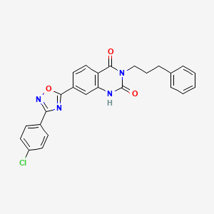 7-(3-(4-chlorophenyl)-1,2,4-oxadiazol-5-yl)-3-(3-phenylpropyl)quinazoline-2,4(1H,3H)-dione