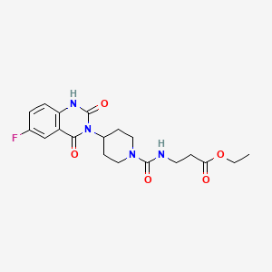 ethyl 3-(4-(6-fluoro-2,4-dioxo-1,2-dihydroquinazolin-3(4H)-yl)piperidine-1-carboxamido)propanoate