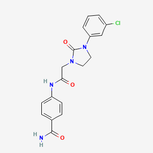 4-(2-(3-(3-Chlorophenyl)-2-oxoimidazolidin-1-yl)acetamido)benzamide