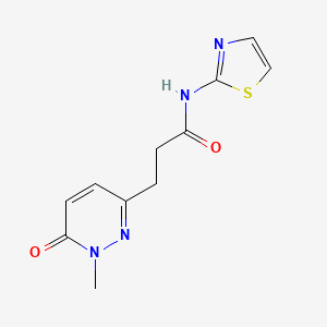 molecular formula C11H12N4O2S B2980332 3-(1-methyl-6-oxo-1,6-dihydropyridazin-3-yl)-N-(thiazol-2-yl)propanamide CAS No. 1797562-40-3