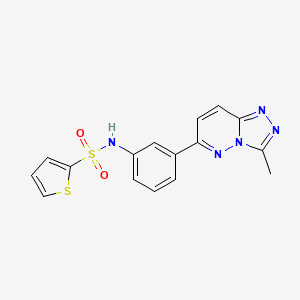 molecular formula C16H13N5O2S2 B2980333 N-(3-(3-methyl-[1,2,4]triazolo[4,3-b]pyridazin-6-yl)phenyl)thiophene-2-sulfonamide CAS No. 894989-04-9