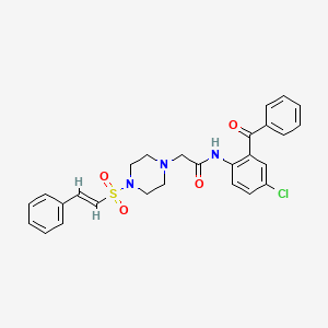 N-(2-benzoyl-4-chlorophenyl)-2-[4-[(E)-2-phenylethenyl]sulfonylpiperazin-1-yl]acetamide