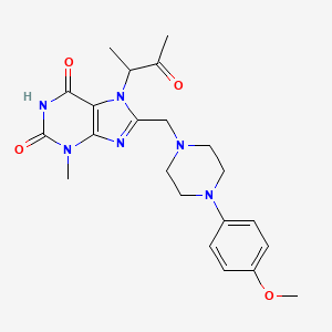 8-[[4-(4-Methoxyphenyl)piperazin-1-yl]methyl]-3-methyl-7-(3-oxobutan-2-yl)purine-2,6-dione