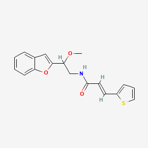 molecular formula C18H17NO3S B2980339 (E)-N-(2-(benzofuran-2-yl)-2-methoxyethyl)-3-(thiophen-2-yl)acrylamide CAS No. 2035008-09-2